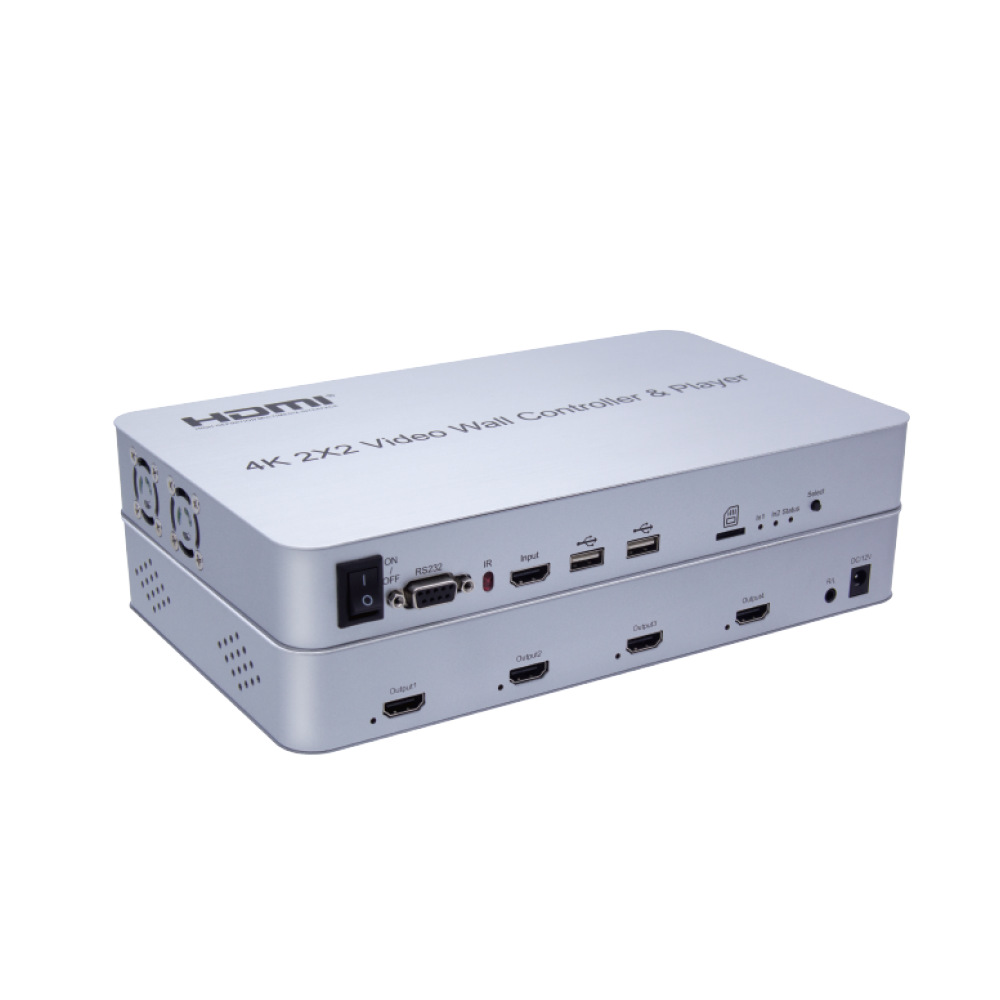 4K 2X2 WITH PLAYER4K 2X2 VİDEO WALL CONTROLLER WITH PLAYER